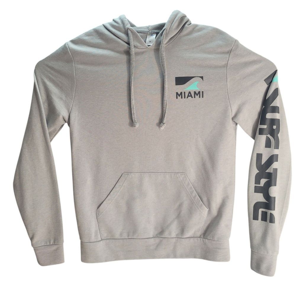 Earth Star Hoodie Mens Sz M Gray‎ Miami Beach Sweatshirt Long Sleeve Pullover
